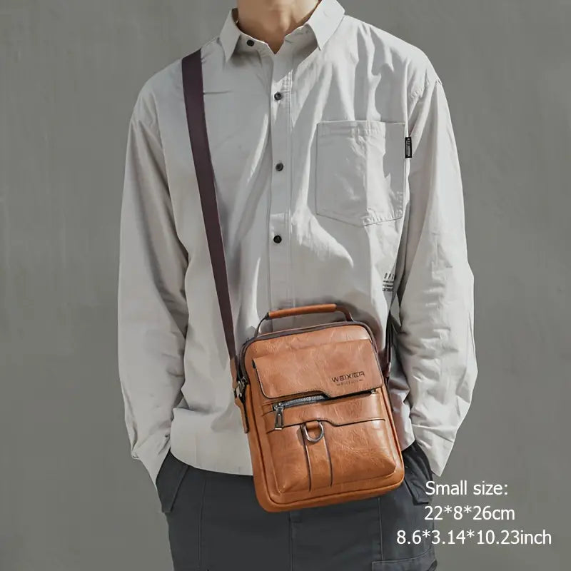 Men's Shoulder Vintage Business Casual Satchel Bag