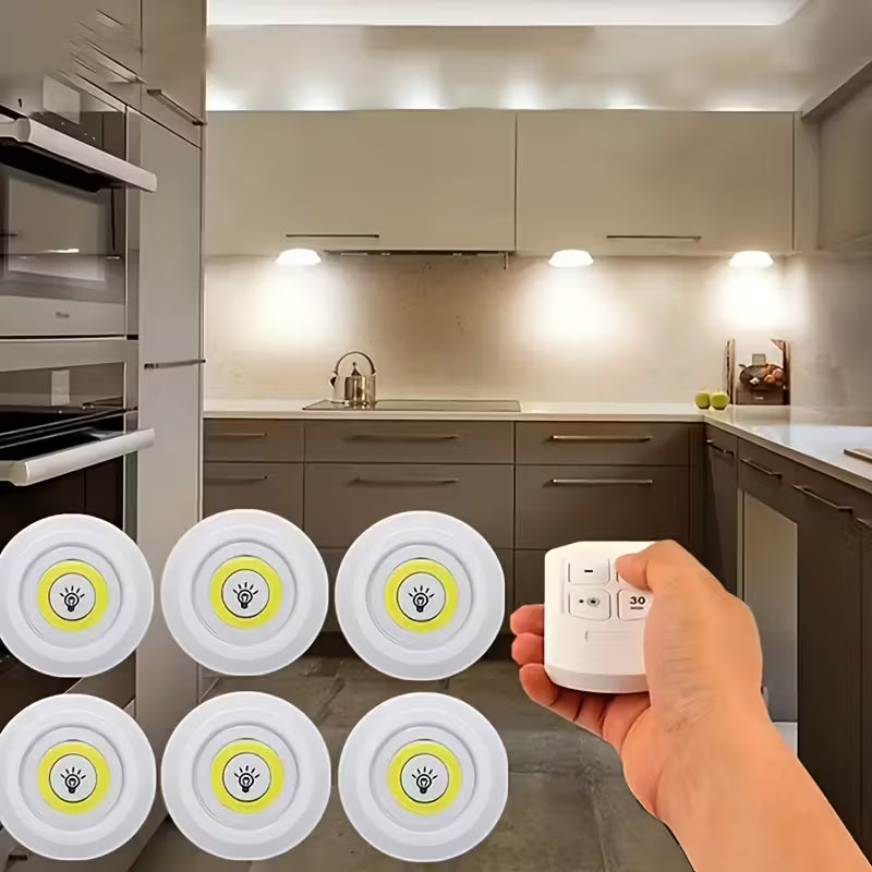 5pcs Smart Wireless LED Under-Cabinet Lights – Remote Control
