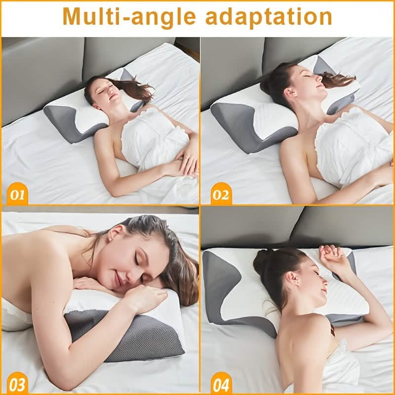 Ergonomic Memory Foam Neck Pillow – Slow Rebound, Back & Side Sleeper