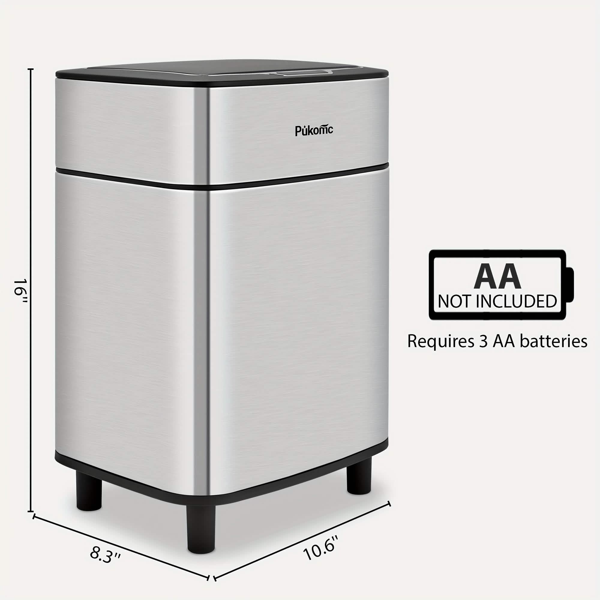 Automatic Stainless Steel Sensor Trash Can – Hands-free Quiet Close & Odor-Control System