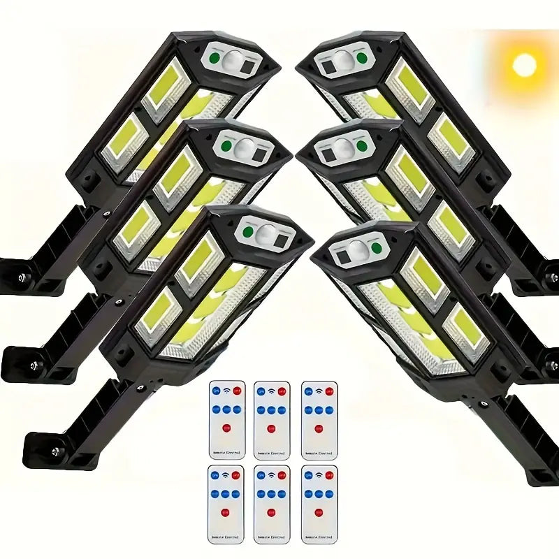 6-Pack: Solar Powered Motion Sensor Outdoor Garden Light with 108 COB LED Lights Outdoor Lighting - DailySale