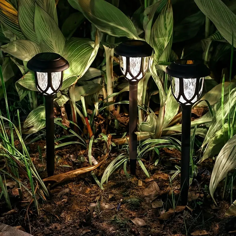 6-Pack: Solar Powered Pathway Lights - Touch-Controlled, Waterproof, Detachable, Energy Efficient, and Wireless Solar Garden Stake Lights Outdoor Lighting - DailySale