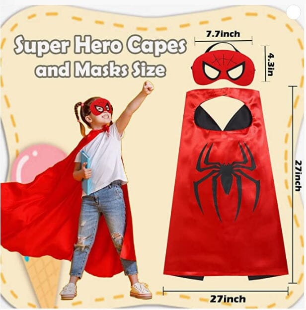 6-Pack: Superhero Reversible Cape & Mask Set Kids' Clothing - DailySale