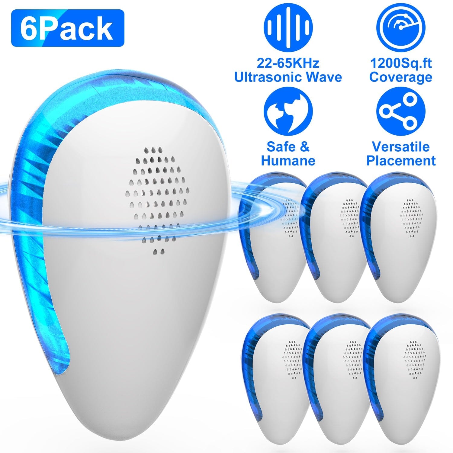 6-Pack: Ultrasonic Pest Repeller Indoor Plug in Bug Repellent Pest Control - DailySale