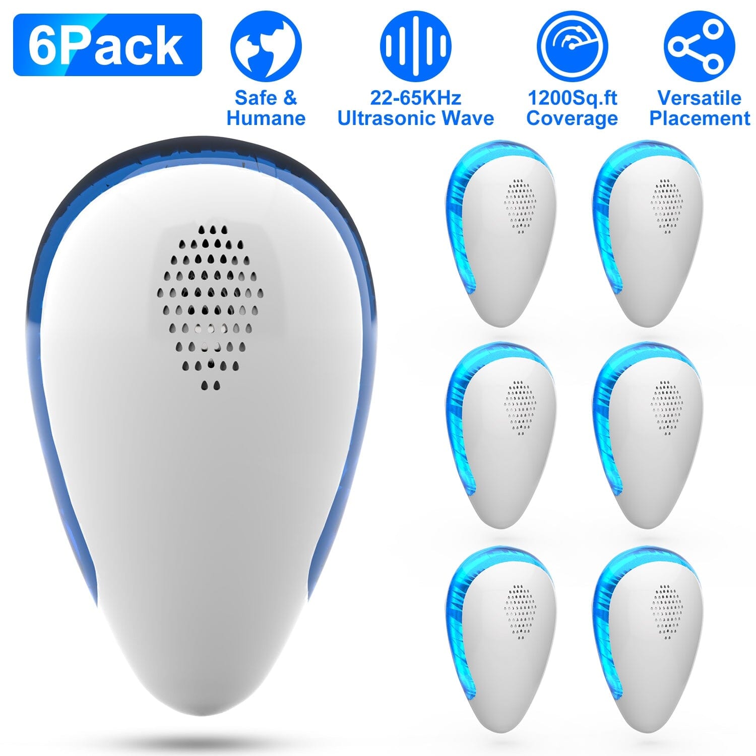 6-Pack: Ultrasonic Pest Repeller Indoor Plug in Bug Repellent Pest Control - DailySale