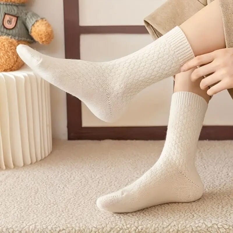 6-Pairs: Autumn and Winter Thick Warm Solid Socks Women's Shoes & Accessories - DailySale