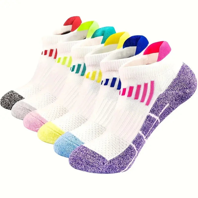 6-Pairs: Low Cut Cushioned Breathable Ankle Socks For Running Cycling Hiking Women's Shoes & Accessories A - DailySale