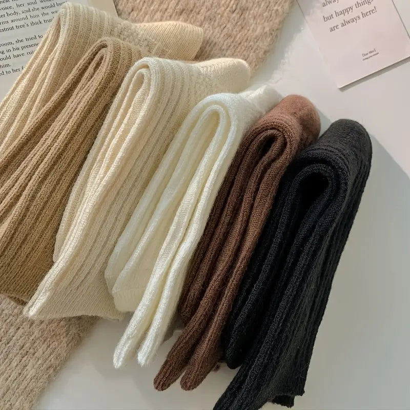 6-Pairs: Thick & Warm Cream Color Sock Women's Shoes & Accessories - DailySale