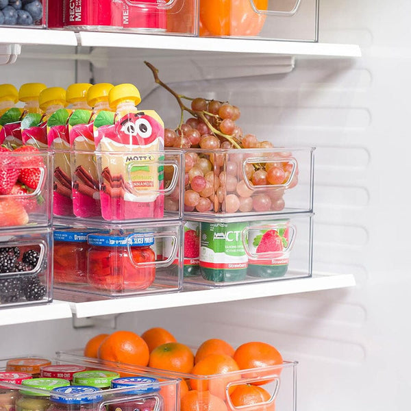 6-Piece Set: Refrigerator Organizer Clear Plastic Bins Kitchen Storage - DailySale