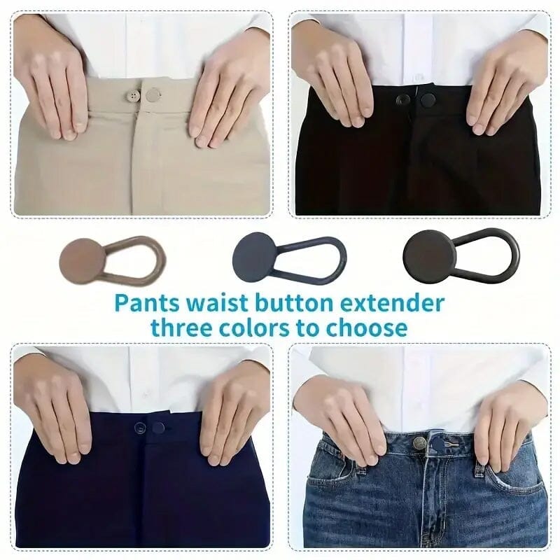 6-Pieces: Durable Waistband Expanders for Jeans Belts & Ties - DailySale