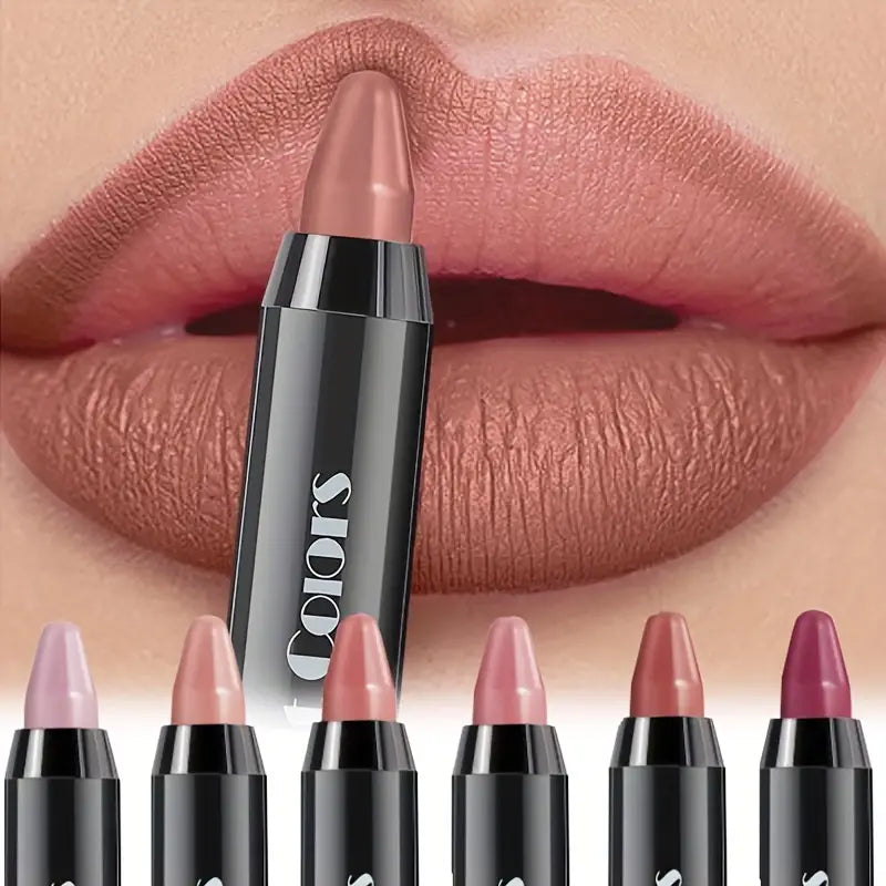 6-Pieces: Matte Crayon Lipstick, Easy Coloring Durable Moisturizing Lipliner Beauty & Personal Care - DailySale