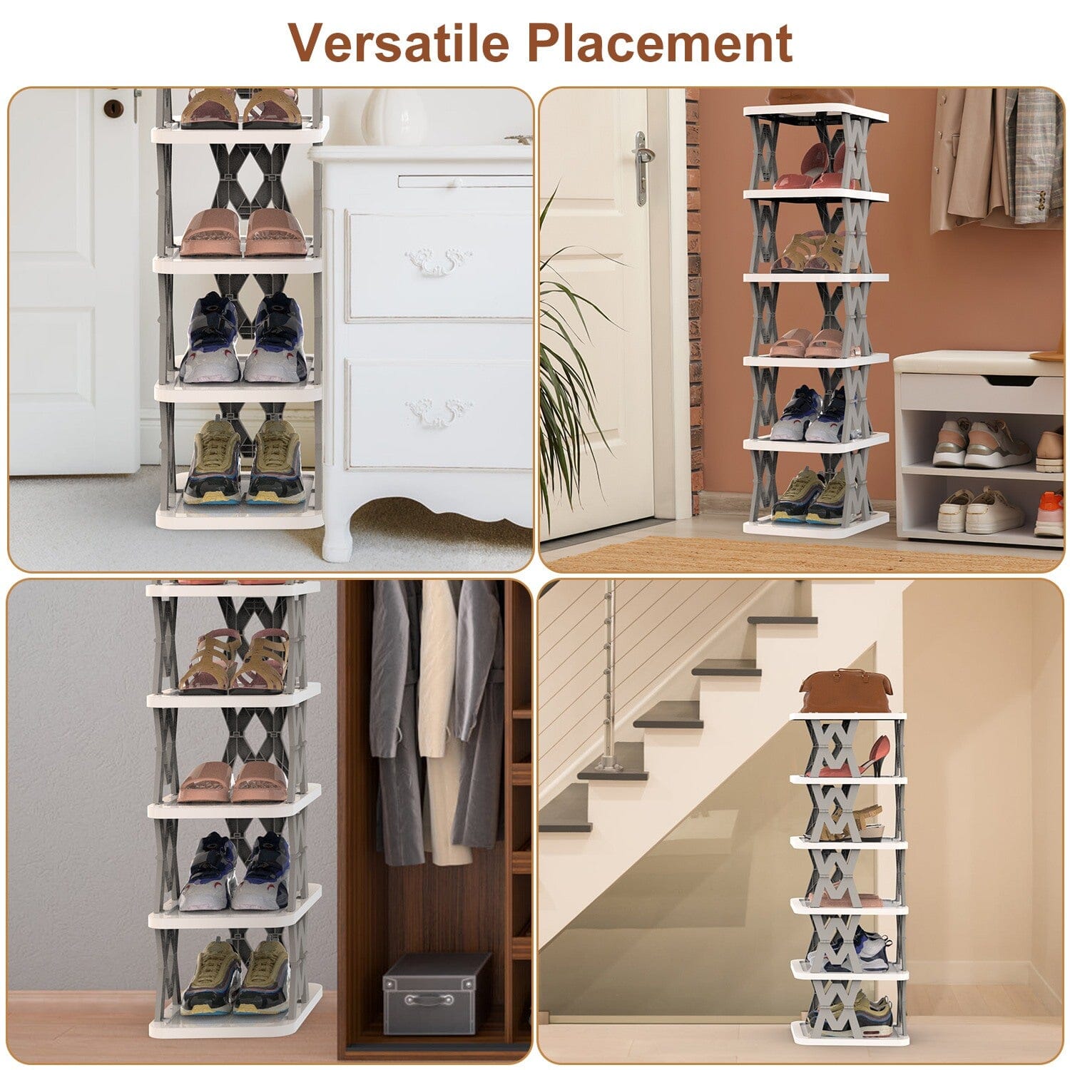 6-Tier Foldable Vertical Shoe Rack Closet & Storage - DailySale