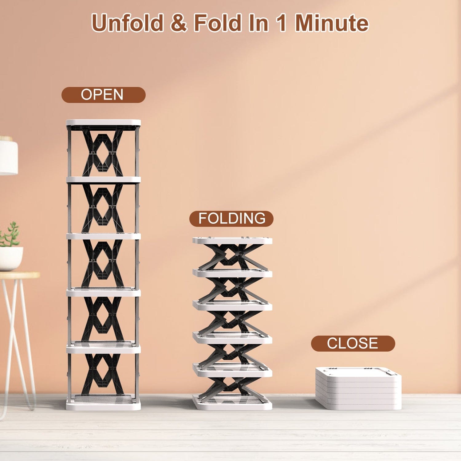 6-Tier Foldable Vertical Shoe Rack Closet & Storage - DailySale