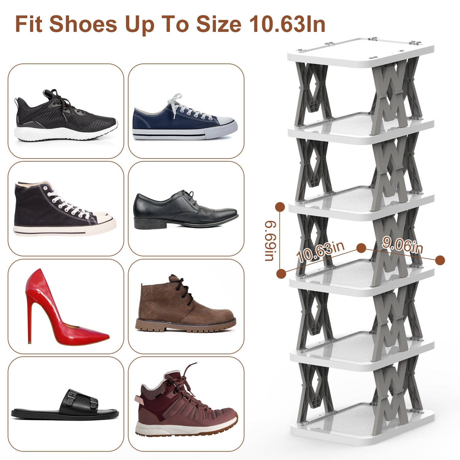 6-Tier Foldable Vertical Shoe Rack Closet & Storage - DailySale