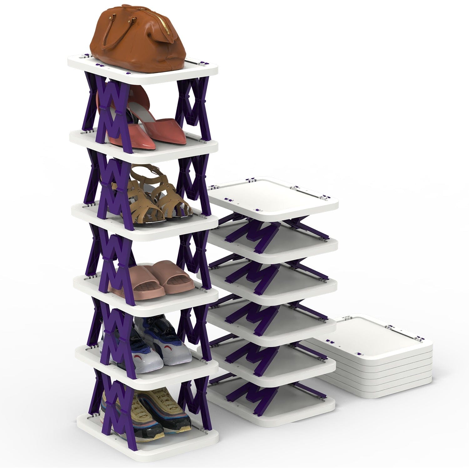 6-Tier Foldable Vertical Shoe Rack Closet & Storage - DailySale