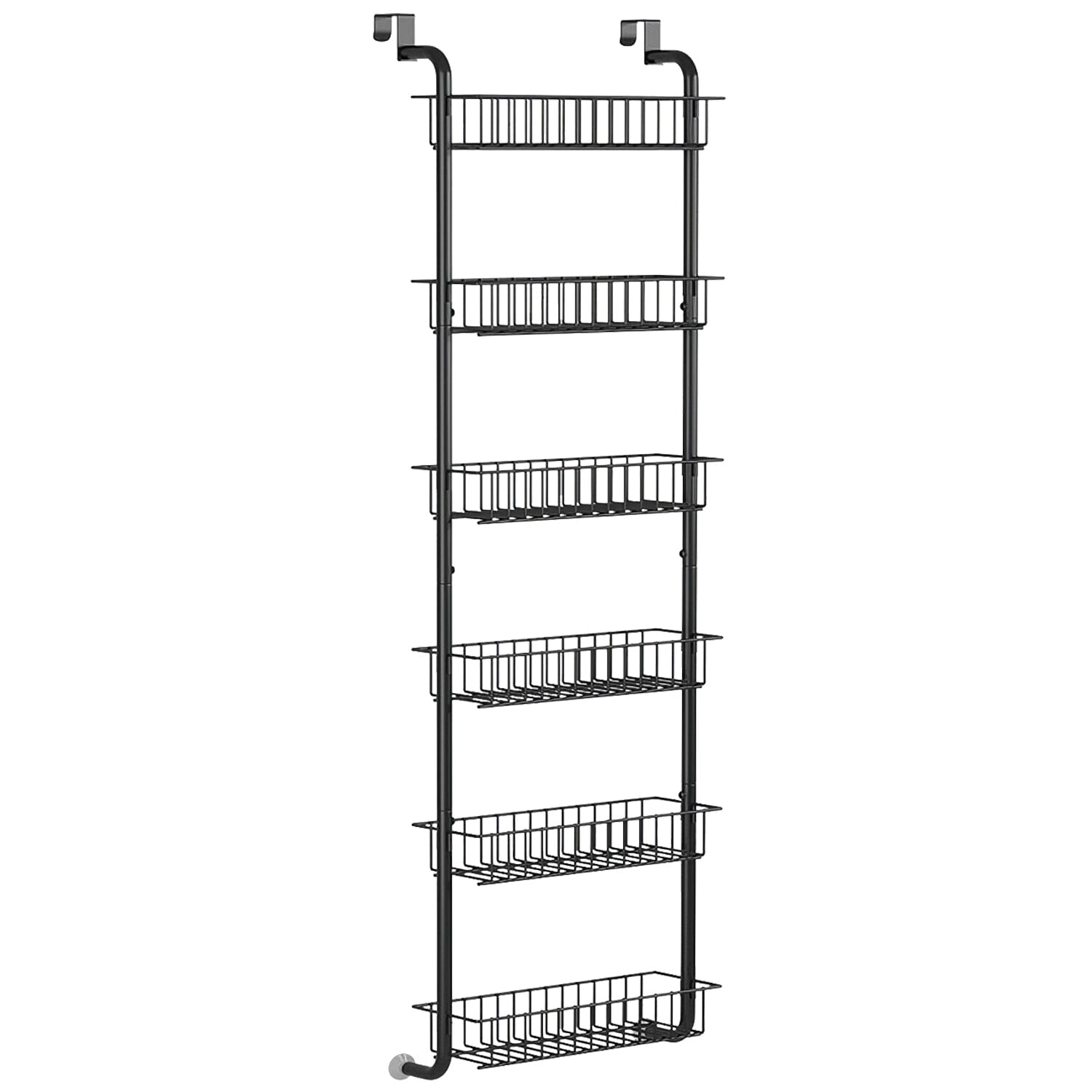 6-Tier Over Door Pantry Organizer Kitchen Storage Black - DailySale