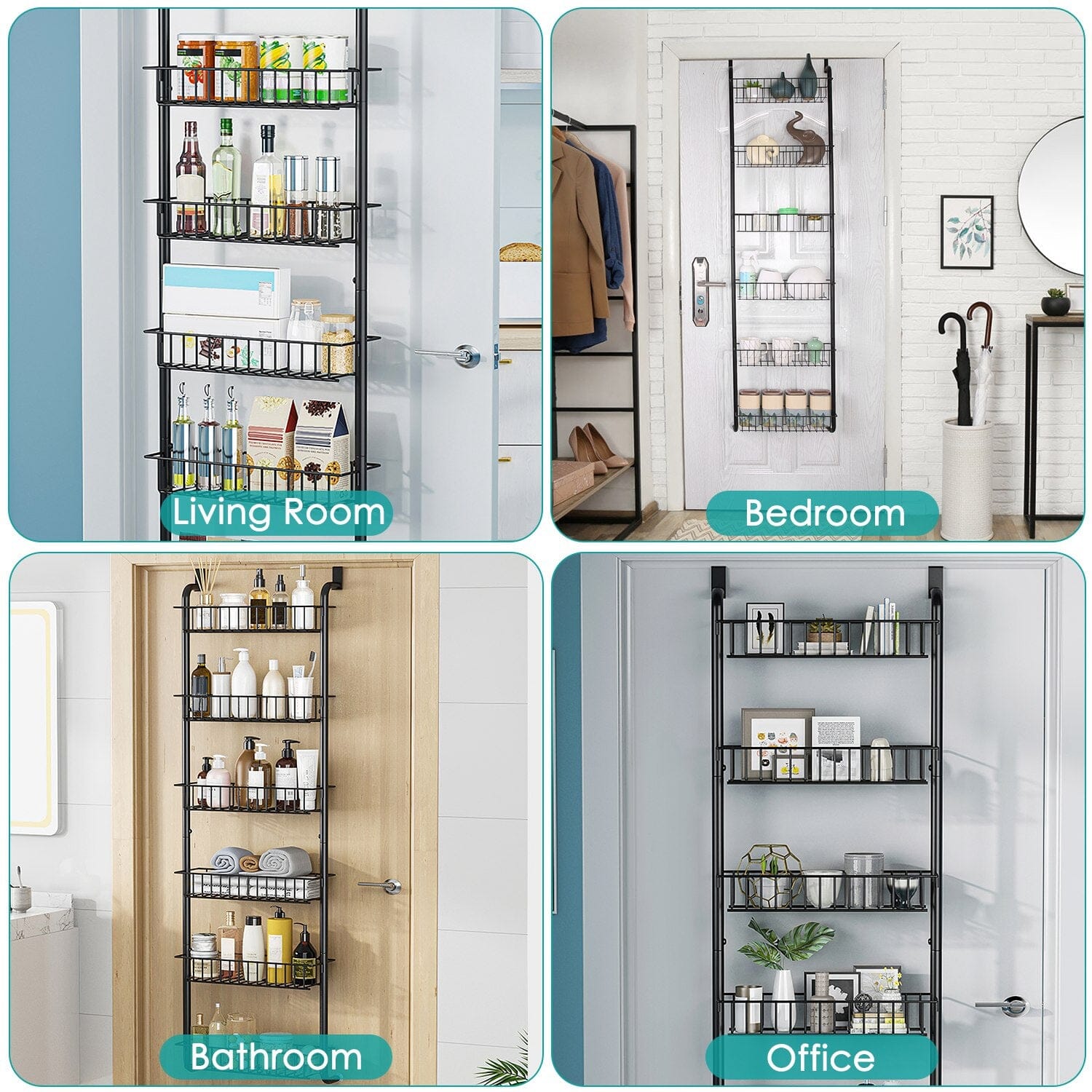 6-Tier Over Door Pantry Organizer Kitchen Storage - DailySale