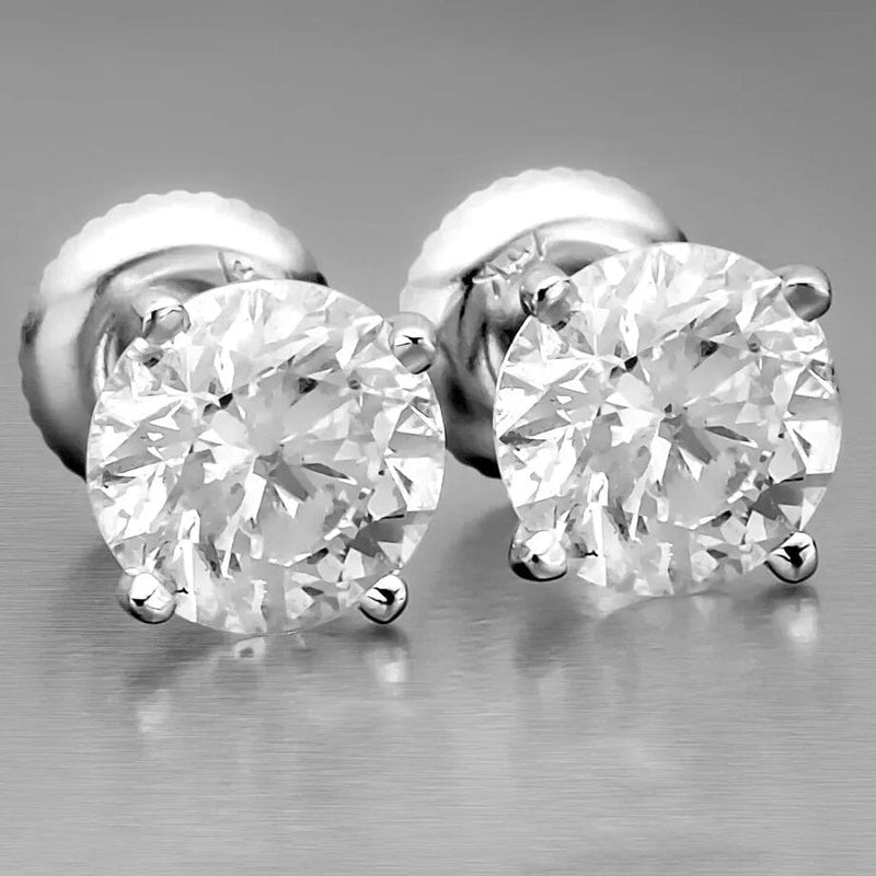 6.00 Ct Certified F VS2 Round Lab Grown Diamond 18K Stud Earrings Earrings - DailySale