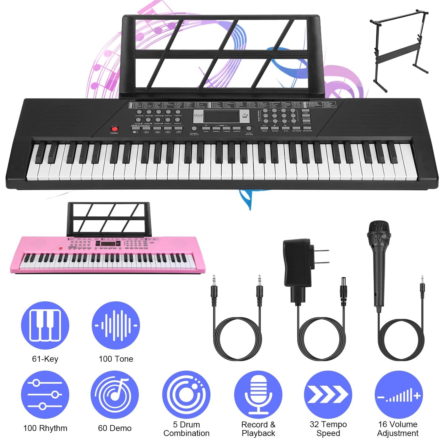 61 Keys Digital Music Keyboard Electronic Piano Toys & Games - DailySale