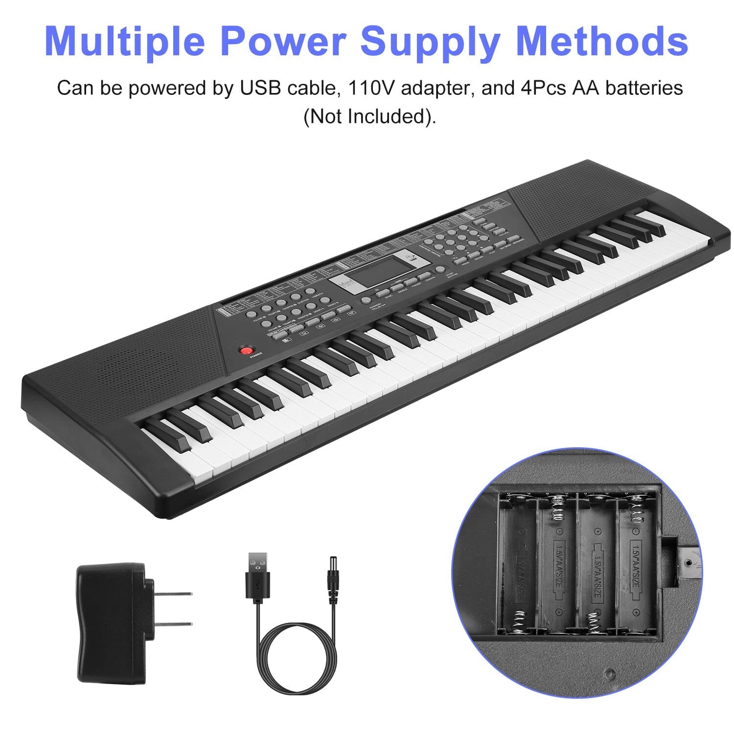 61 Keys Digital Music Keyboard Electronic Piano Toys & Games - DailySale