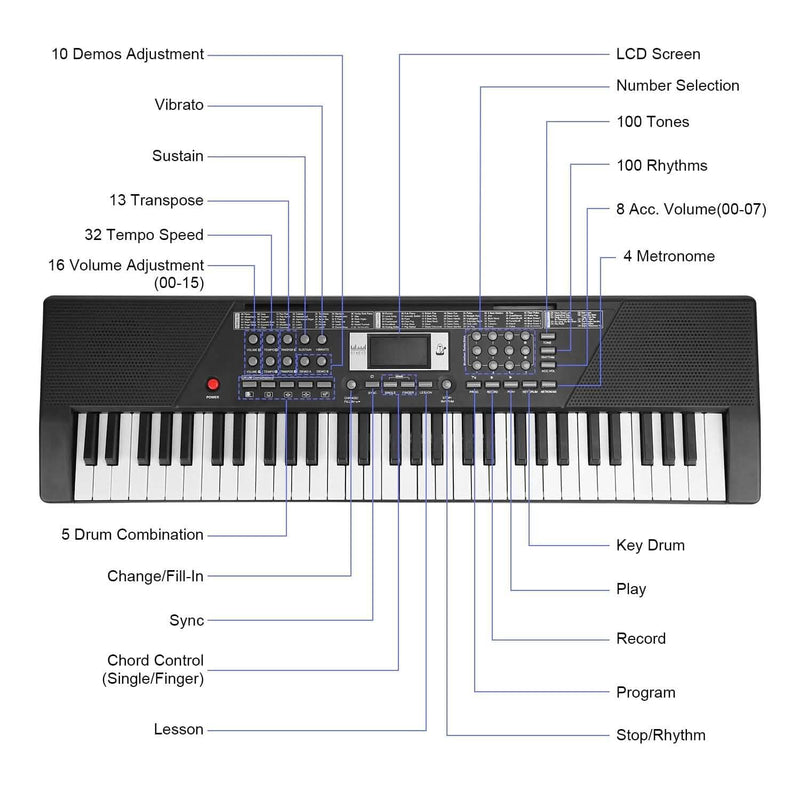 61 Keys Digital Music Keyboard Electronic Piano Toys & Games - DailySale