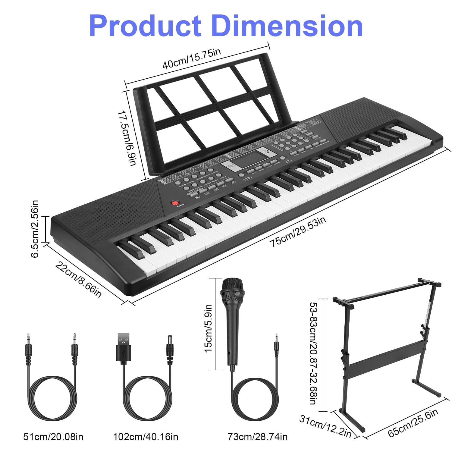 61 Keys Digital Music Keyboard Electronic Piano Toys & Games - DailySale