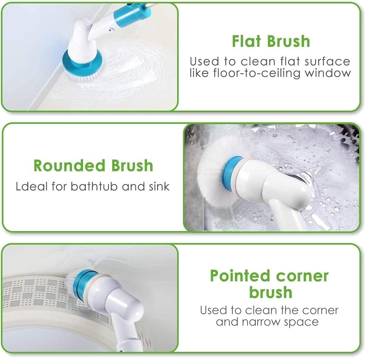 Electric Spin Scrubber Cordless Scrubber Brush with Long Handle