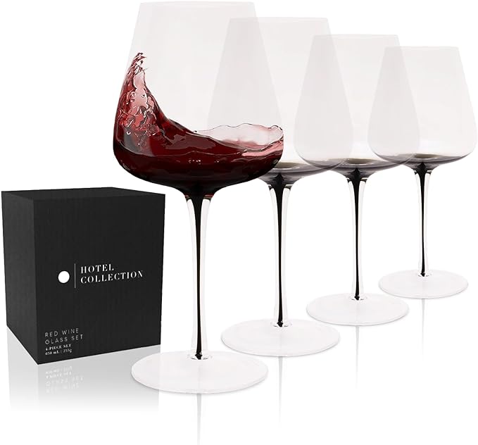 Hotel Collection Smoke Stem Red Wine Glasses  | 4 Glasses