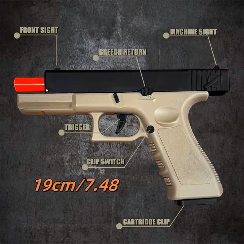 Semi-Automatic Foam Bullet Toy Pistol for Kids (8+)