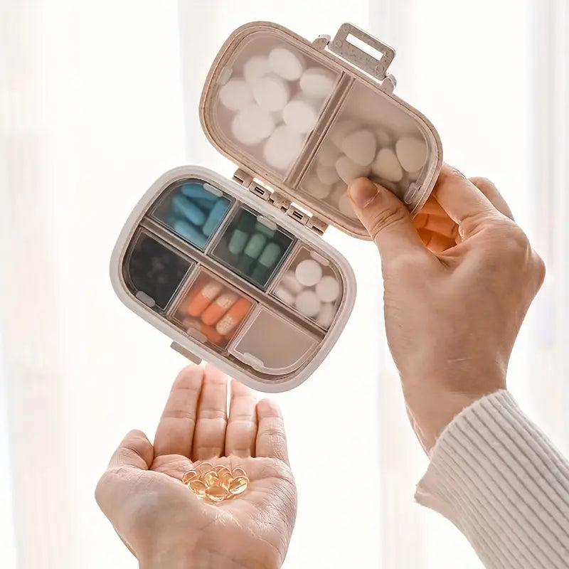 8-Compartment Weekly Medicine Travel Pill Organizer Storage Box