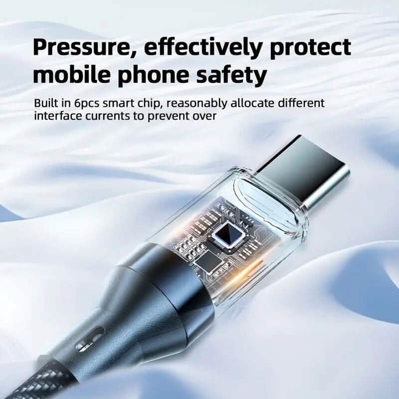 6.6 Ft. Super Fast Charging Cable 120W 6A USB to Type C Charge Cable with LCD Display Mobile Accessories - DailySale