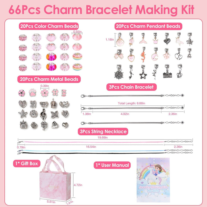 66-Pieces: Charm Bracelet Making Kit Women's Shoes & Accessories - DailySale