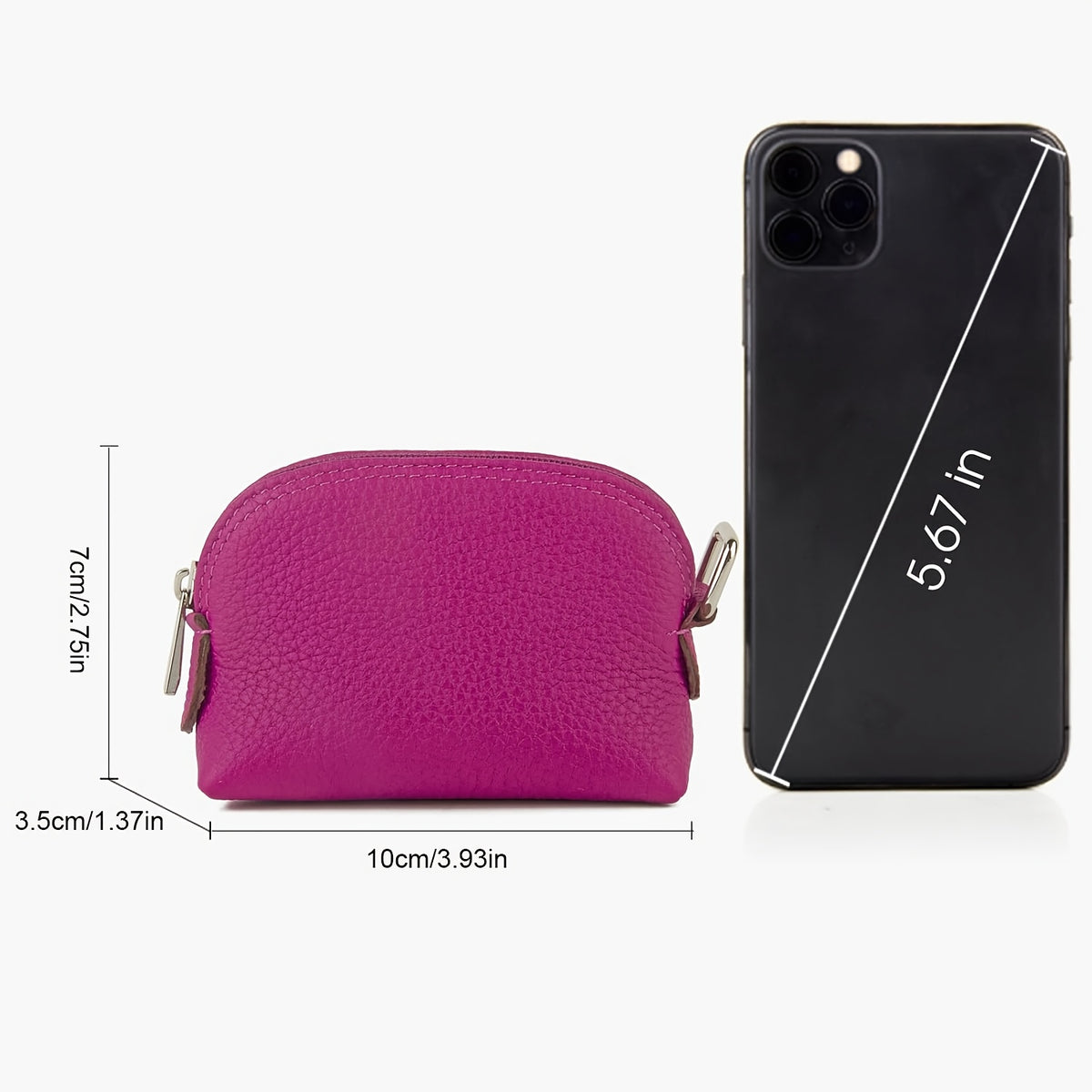 Size diagram: 10 by 7 by 3.5 centimeters, shown beside a phone