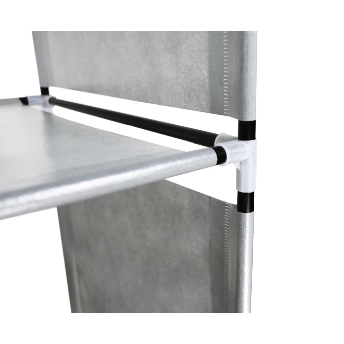 Portable Free Standing Closet with 8 Storage Shelves, 2 Hanging Rod & 4 Pockets