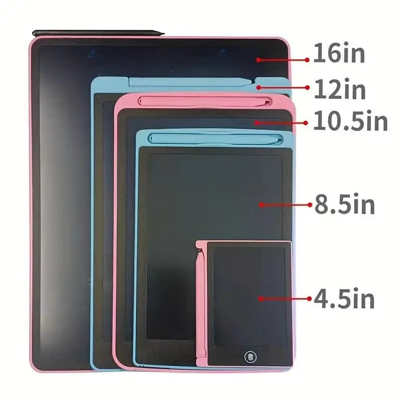Digital LCD Writing Tablet with Stylus Pen – Reusable Wipeable Dry-Erase Doodle & Drawing Board
