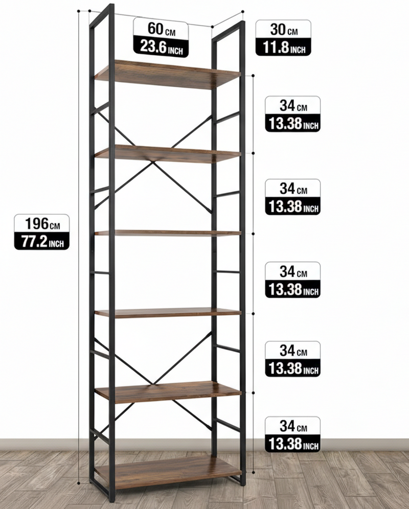 Industrial Metal Bookshelf