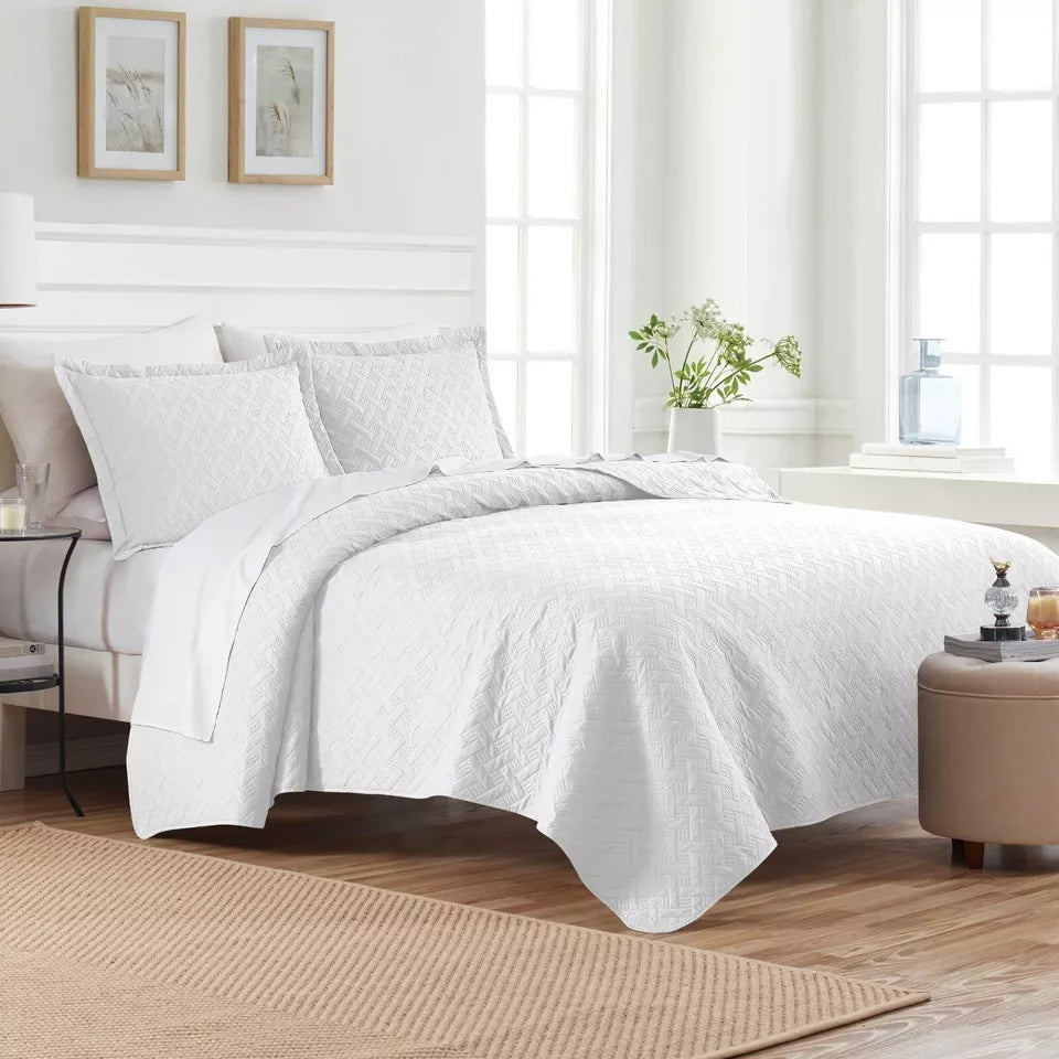 3-Piece: Dan River Basket Pinsonic Quilt Set