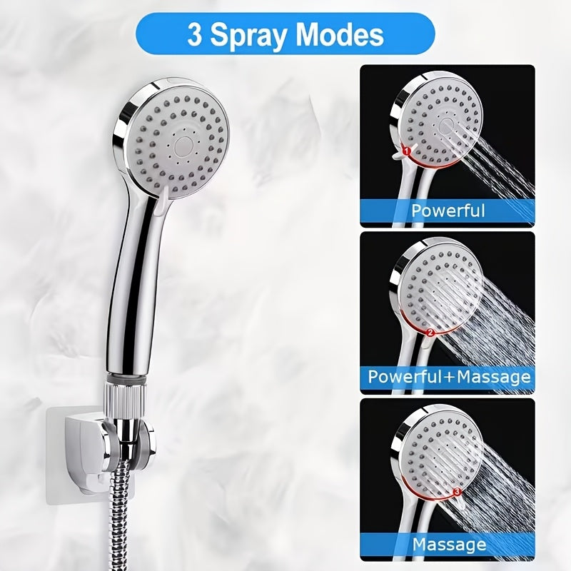 Handheld spray modes: powerful, powerful plus massage, and massage