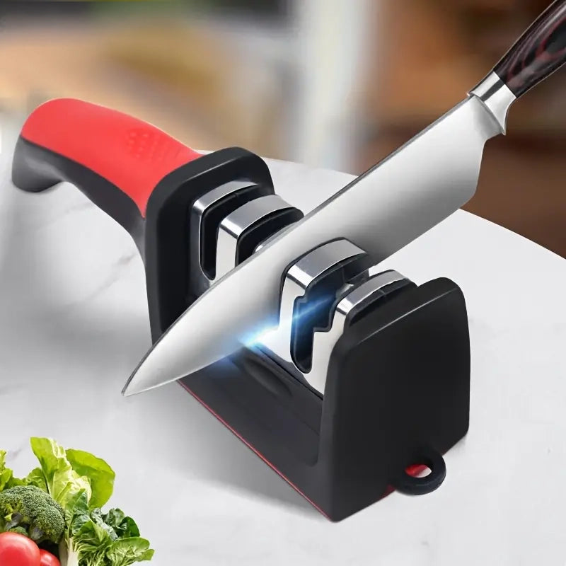 Professional Knife Sharpener 4 Stages Stone Tungsten Diamond Ceramic Tool