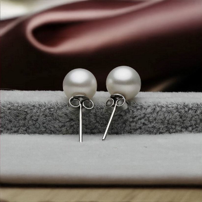 6mm 925 Sterling Silver Pearl Stud Earrings Earrings - DailySale