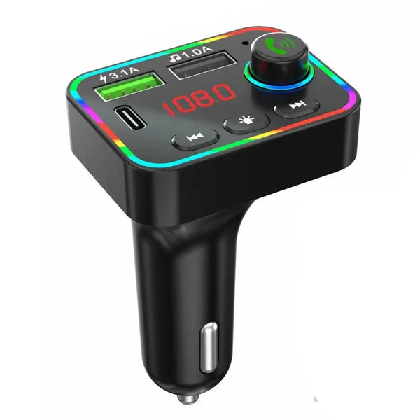 7 Color LED Backlit Light Bluetooth FM Transmitter and Dual USB Charger Automotive - DailySale