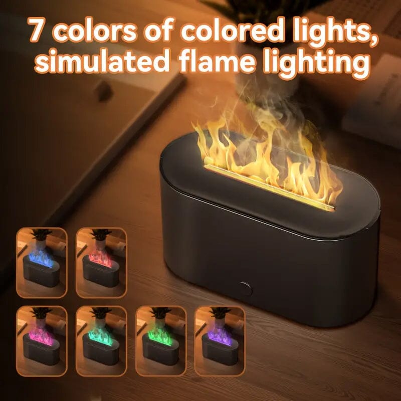 7-Color Simulated Flame Humidifier Aromatherapy Machine Wellness - DailySale