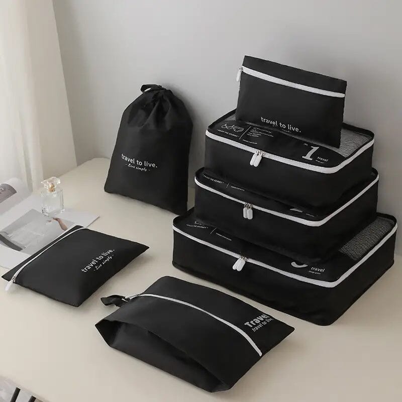 7-Piece: Travel Packaging Cube Bags Bags & Travel Black - DailySale