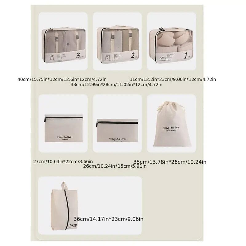 7-Piece: Travel Packaging Cube Bags Bags & Travel - DailySale