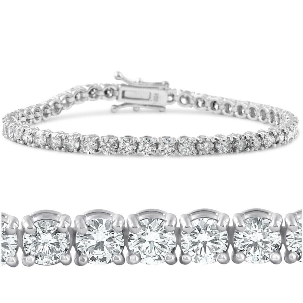 7.10 Ct Round HUGE Natural Diamond Tennis Bracelet 14K White Gold Bracelets - DailySale