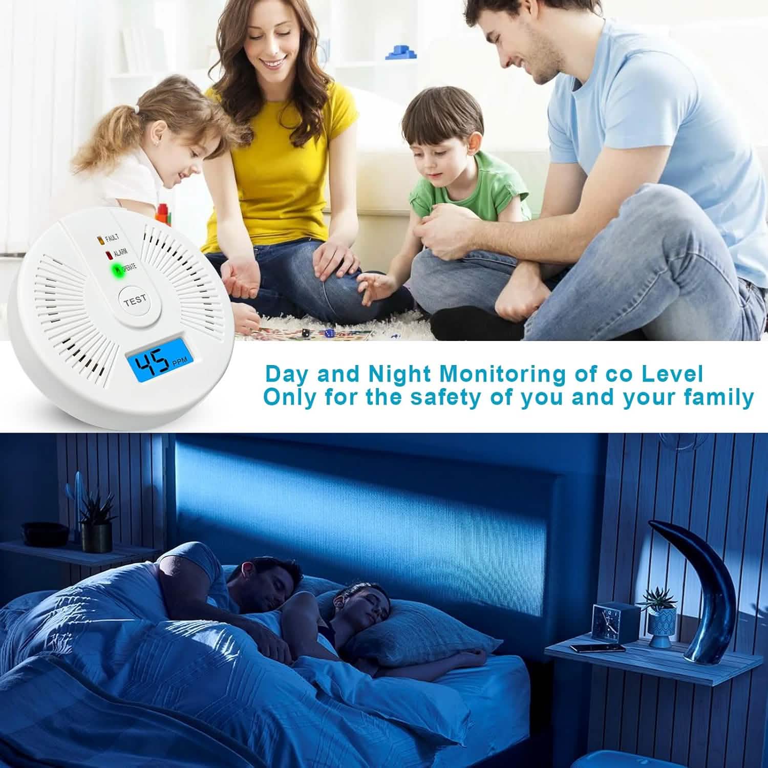 Portable Carbon Monoxide Detector – Battery-Operated CO Alarm