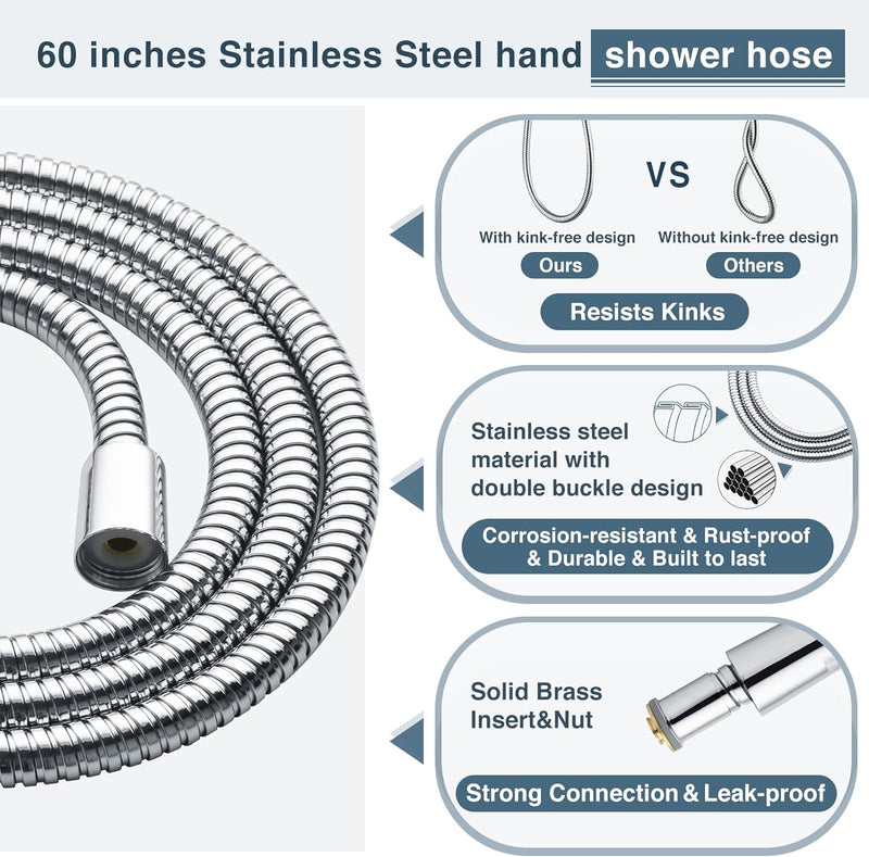 Dual Shower Head-Rain Shower Head with Handheld Shower Set, Diverter