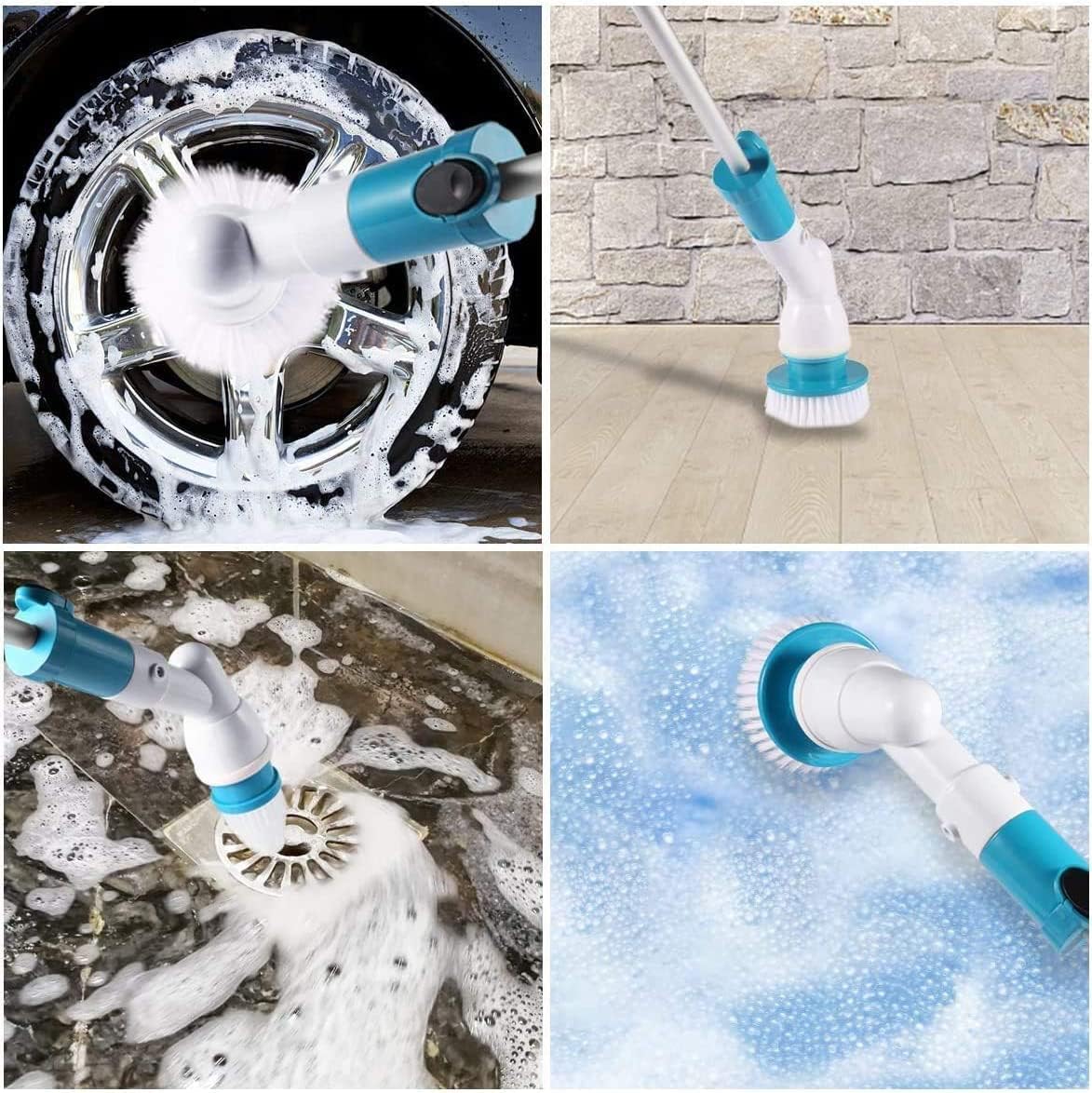 Electric Spin Scrubber Cordless Scrubber Brush with Long Handle