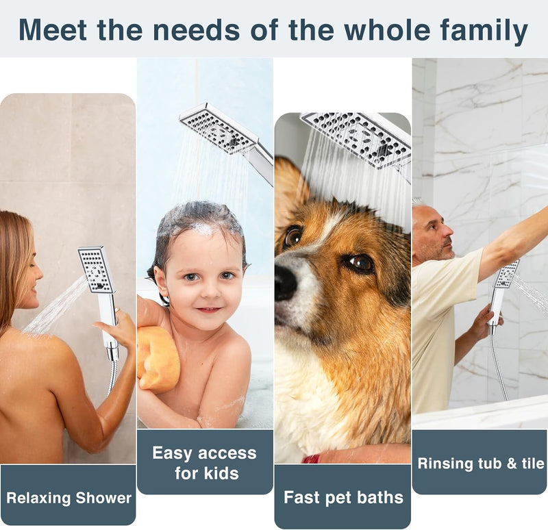 Dual Shower Head-Rain Shower Head with Handheld Shower Set, Diverter