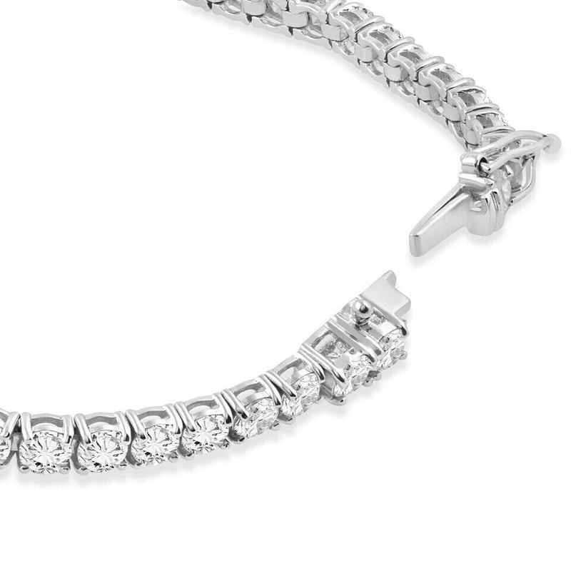 7.20 Ct Genuine Round-Cut Real Diamond Tennis Bracelet 7" Inch 14K White Gold Bracelets - DailySale